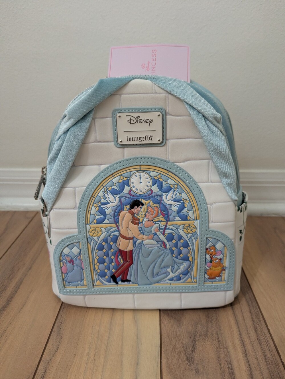 NWT! Loungefly Disney Cinderella Stain Glass Portrait Mini Backpack